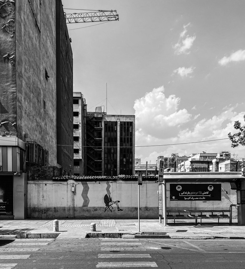 Between buildings